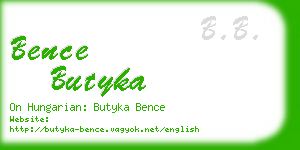 bence butyka business card